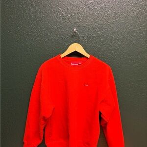 Supreme Vibrant Orange Box Logo Crewneck Sweater FW18